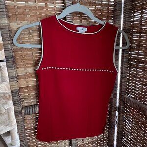 VINTAGE Anne Klein XS Red Sleeveless Knit Tank